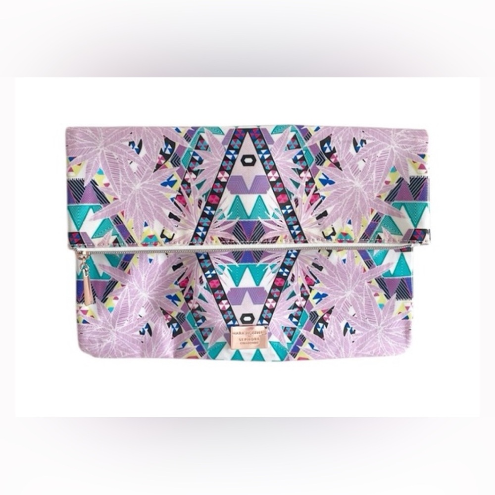 NWOT Mara Hoffman For Sephora Collection Zippered Multicolored Foldover Bag! - Picture 3 of 13